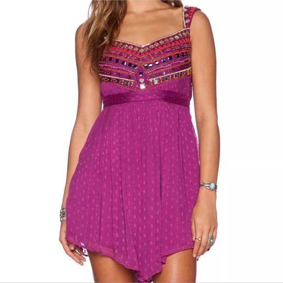 NWT Free People Jeweled Chevron Embellished Dress - Picture 9 of 14